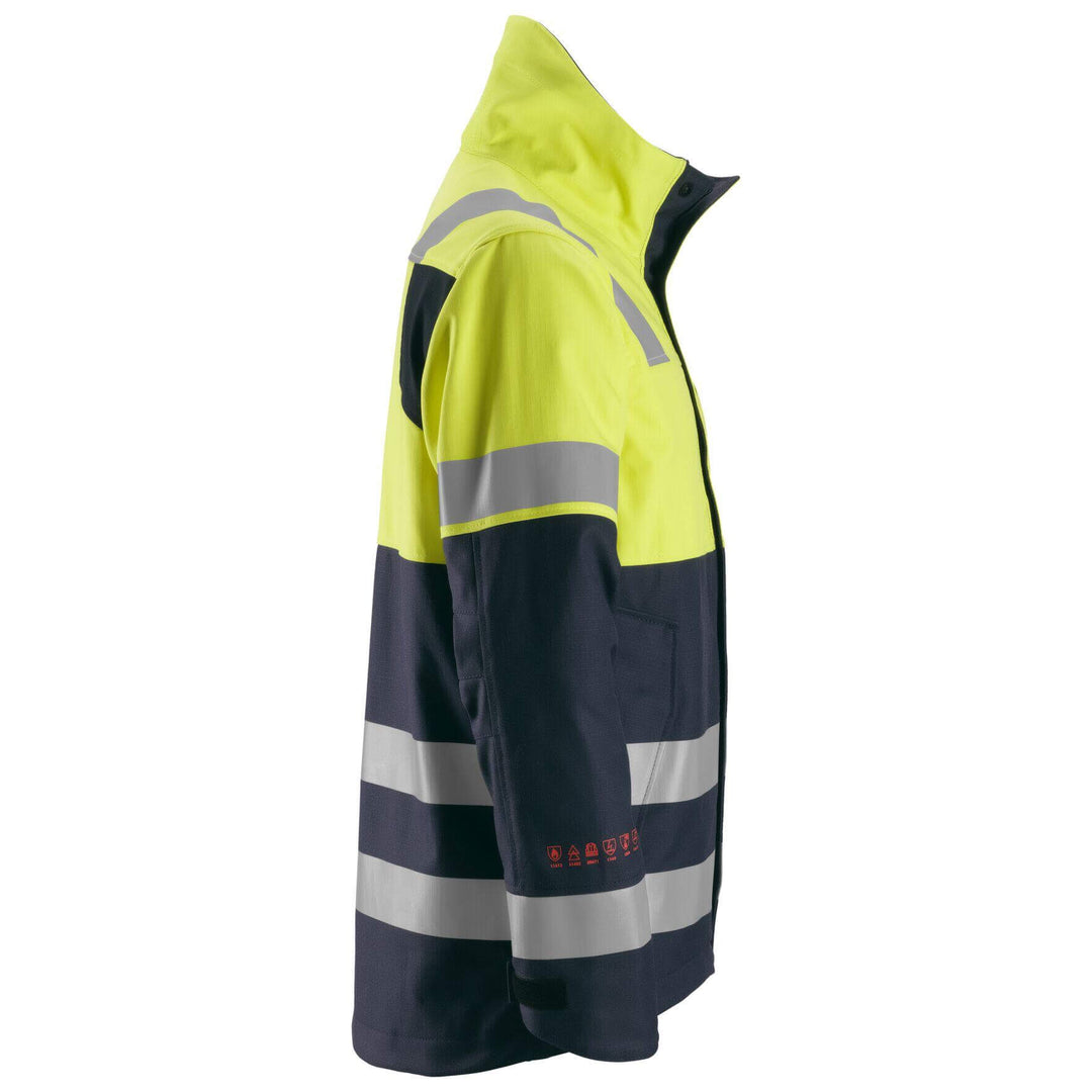 Snickers 1560 ProtecWork Hi Vis Jacket Class 1 Navy Hi Visibilty Yellow right #colour_navy-hi-visibilty-yellow