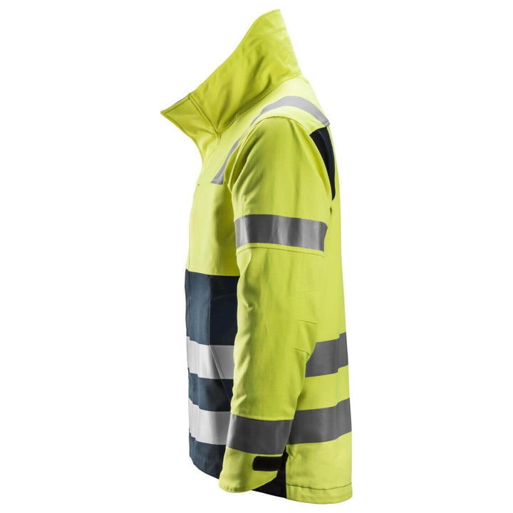 Snickers 1561 ProtecWork Hi Vis Jacket Class 3 Hi Vis Yellow Navy Blue left #colour_hi-vis-yellow-navy-blue