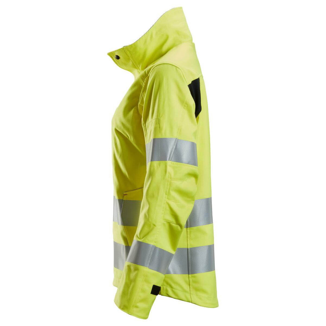 Snickers 1567 ProtecWork Womens Hi Vis Jacket Class 3 Hi Vis Yellow Navy Blue left #colour_hi-vis-yellow-navy-blue