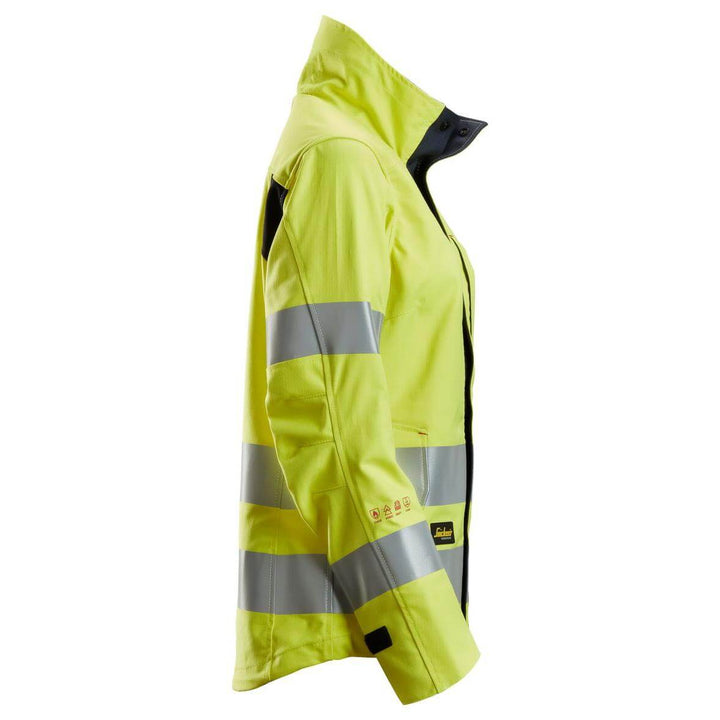 Snickers 1567 ProtecWork Womens Hi Vis Jacket Class 3 Hi Vis Yellow Navy Blue right #colour_hi-vis-yellow-navy-blue