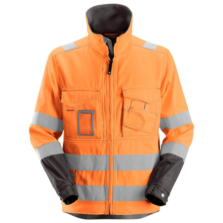 Snickers 1633 Hi Vis Jacket Class 3 Hi Vis Orange Muted Black Main #colour_hi-vis-orange-muted-black