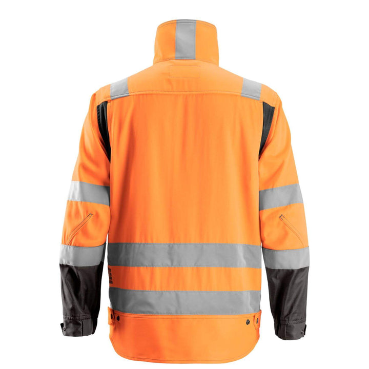 Snickers 1633 Hi Vis Jacket Class 3 Hi Vis Orange Muted Black back #colour_hi-vis-orange-muted-black