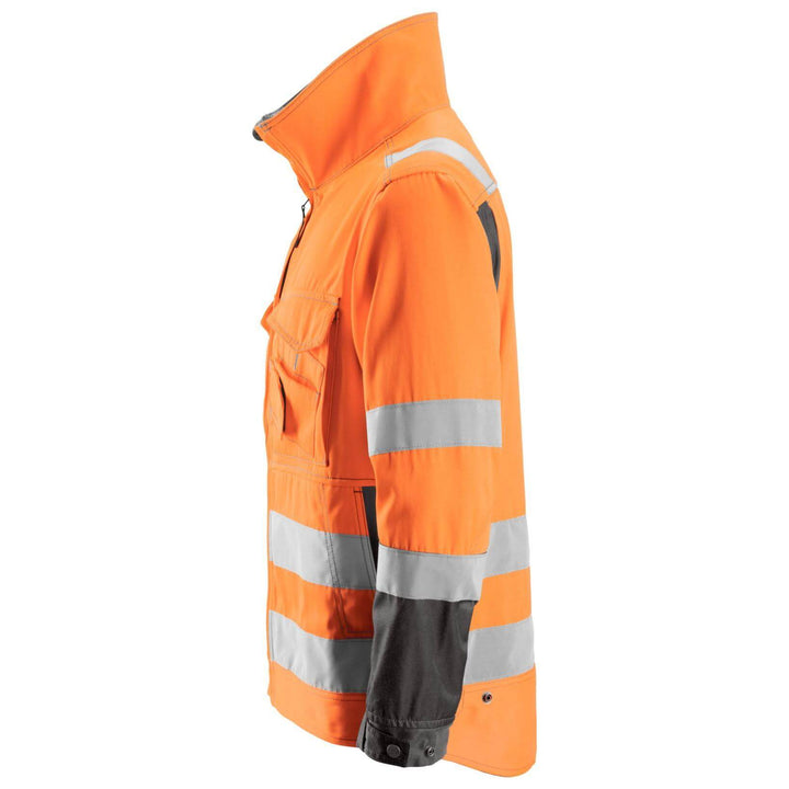 Snickers 1633 Hi Vis Jacket Class 3 Hi Vis Orange Muted Black left #colour_hi-vis-orange-muted-black