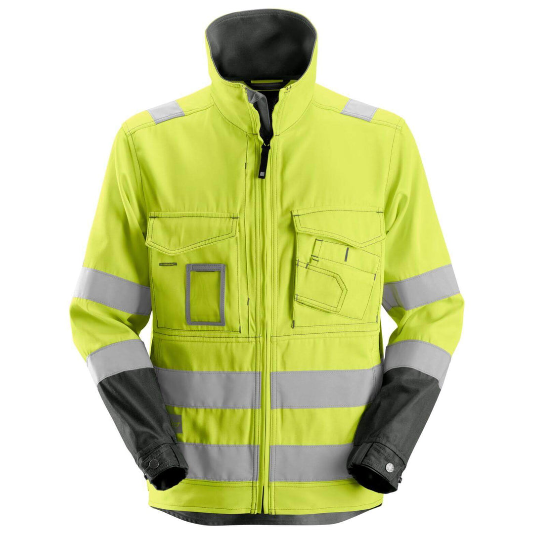 Snickers 1633 Hi Vis Jacket Class 3 Hi Vis Yellow Muted Black Main #colour_hi-vis-yellow-muted-black