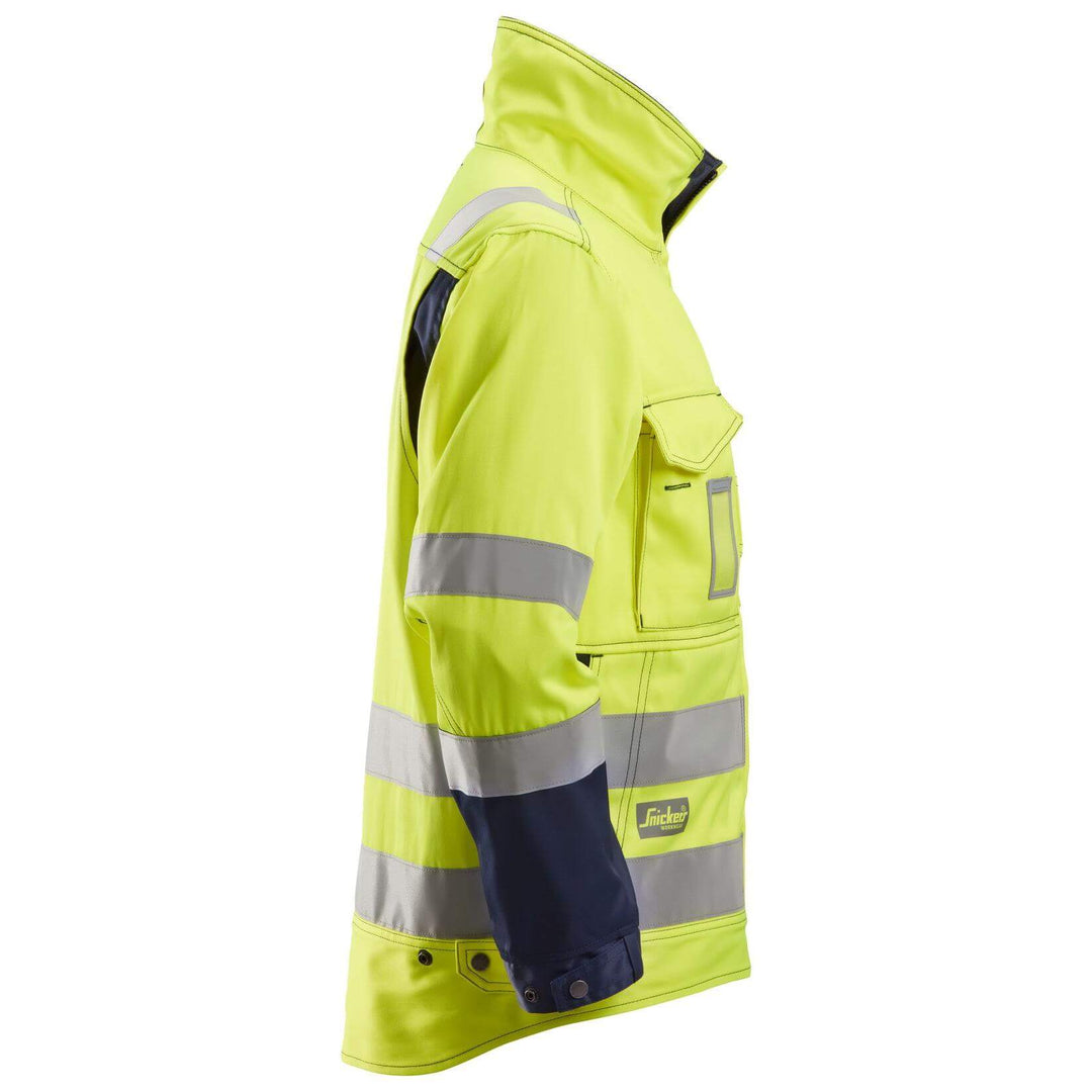 Snickers 1633 Hi Vis Jacket Class 3 Hi Vis Yellow Navy Blue right #colour_hi-vis-yellow-navy-blue