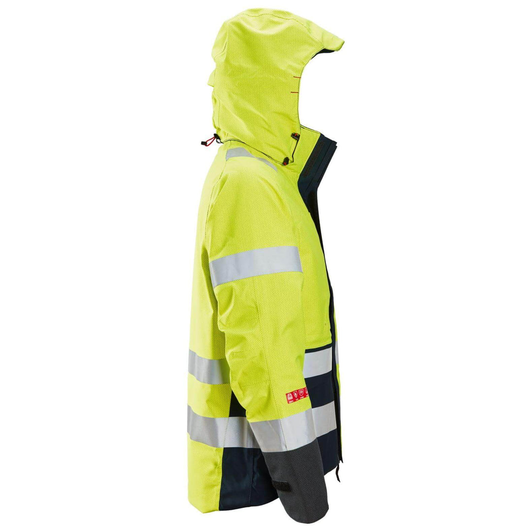 Snickers 1668 ProtecWork Hi Vis GORE TEX Jacket Class 3 Hi Vis Yellow Navy Blue right #colour_hi-vis-yellow-navy-blue