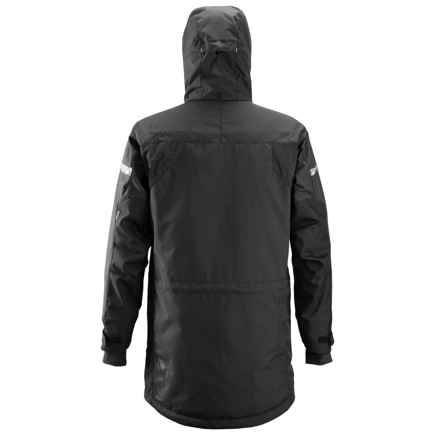 Snickers 1800 AllroundWork Waterproof 37.5 Insulated Parka Jacket Black Black back #colour_black-black