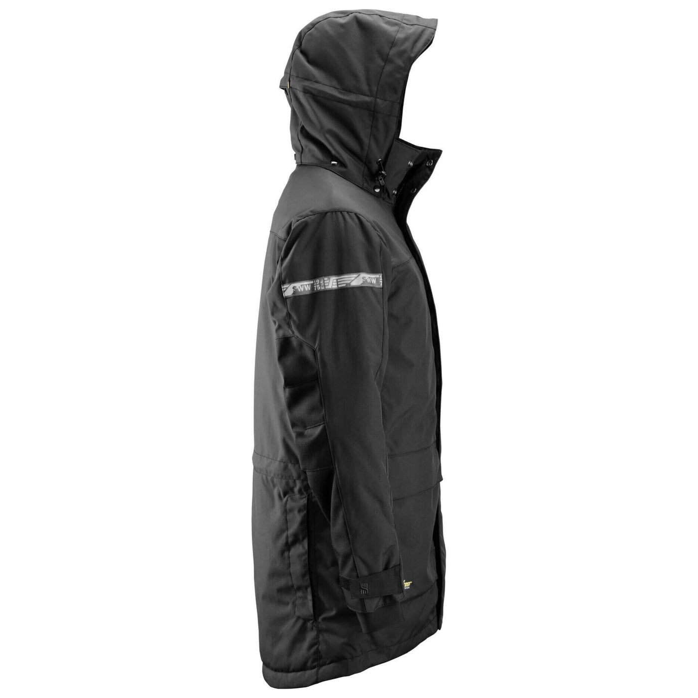 Snickers 1800 AllroundWork Waterproof 37.5 Insulated Parka Jacket Black Black right #colour_black-black