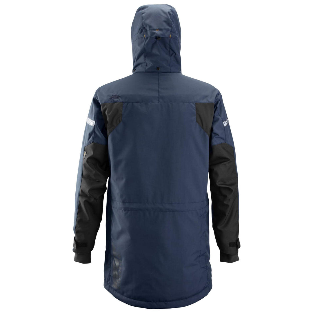 Snickers 1800 AllroundWork Waterproof 37.5 Insulated Parka Jacket Navy Black back #colour_navy-black