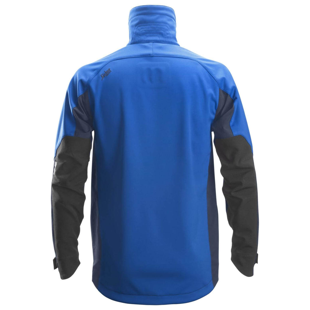 Snickers 1940 FlexiWork Soft Shell Stretch Jacket True Blue Navy back #colour_true-blue-navy