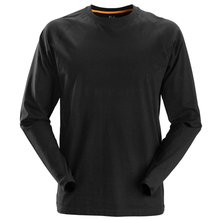 Snickers 2410 AllroundWork Lightweight Long Sleeve T Shirt Black Main #colour_black