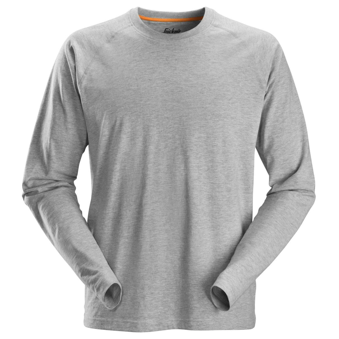 Snickers 2410 AllroundWork Lightweight Long Sleeve T Shirt Grey Melange Main #colour_grey-melange