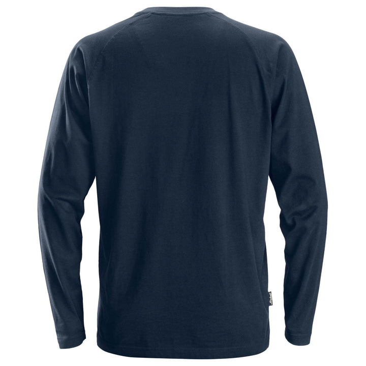 Snickers 2410 AllroundWork Lightweight Long Sleeve T Shirt Navy back #colour_navy