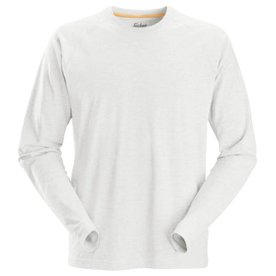 Snickers 2410 AllroundWork Lightweight Long Sleeve T Shirt White Main #colour_white