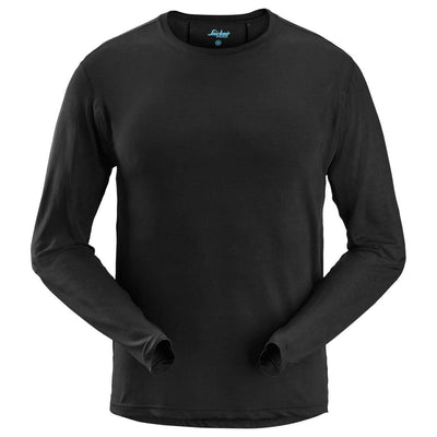 Snickers 2411 LiteWork Long Sleeve T Shirt Black 3883416 #colour_black