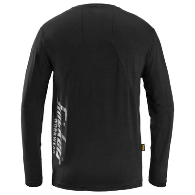Snickers 2411 LiteWork Long Sleeve T Shirt Black back3918377 #colour_black