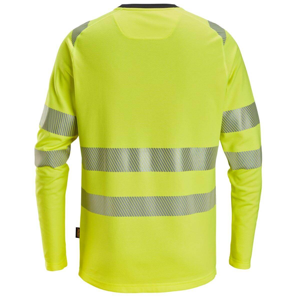 Snickers 2431 Hi Vis Long Sleeve T Shirt Class 2 3 Hi Vis Yellow back #colour_hi-vis-yellow
