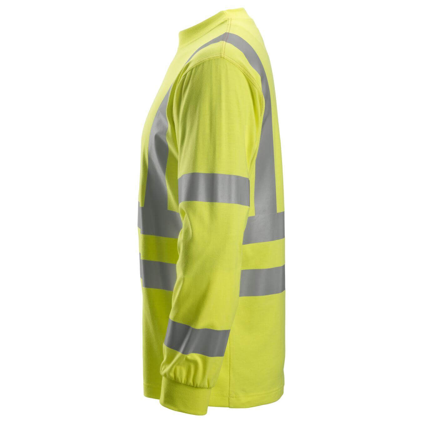 Snickers 2461 ProtecWork Hi Vis Flame Retardant Long Sleeve T Shirt Class 3 Hi Vis Yellow left #colour_hi-vis-yellow