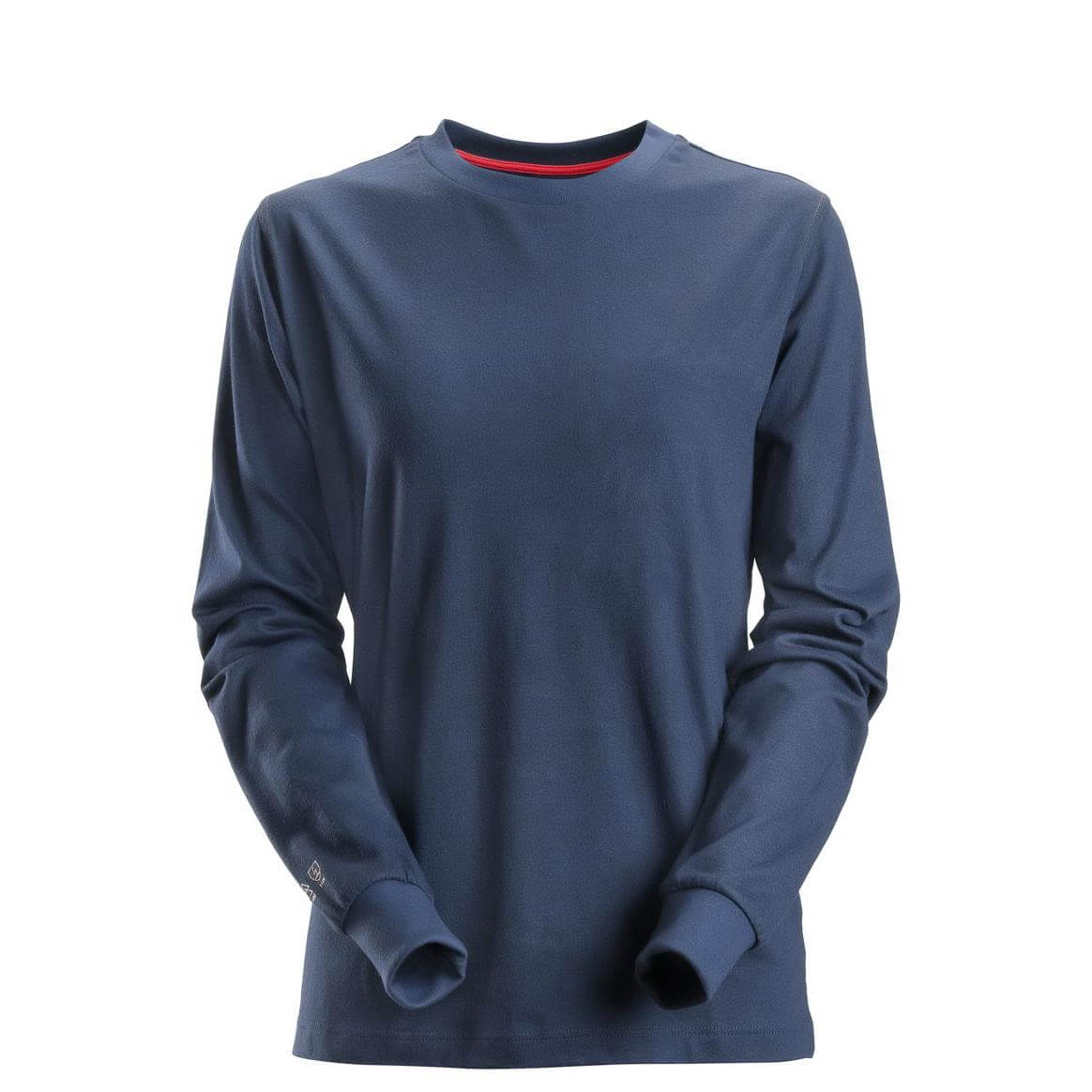 Snickers 2467 ProtecWork Womens Flame Retardant Long Sleeve T Shirt Navy Main #colour_navy