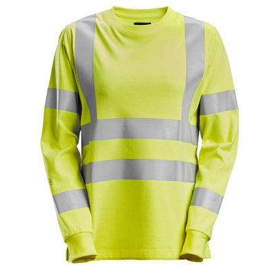 Snickers 2476 ProtecWork Womens Long Sleeve Hi Vis T Shirt Class 3 2 Hi Vis Yellow Main #colour_hi-vis-yellow