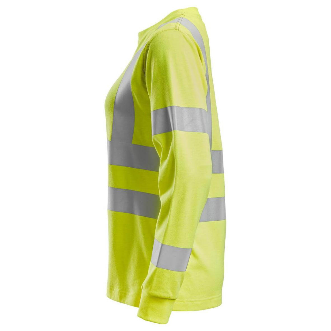 Snickers 2476 ProtecWork Womens Long Sleeve Hi Vis T Shirt Class 3 2 Hi Vis Yellow left #colour_hi-vis-yellow