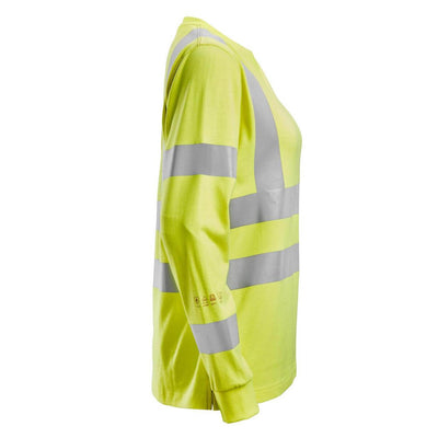 Snickers 2476 ProtecWork Womens Long Sleeve Hi Vis T Shirt Class 3 2 Hi Vis Yellow right #colour_hi-vis-yellow
