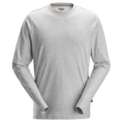 Snickers 2496 Long Sleeve T Shirt Grey Melange Main #colour_grey-melange