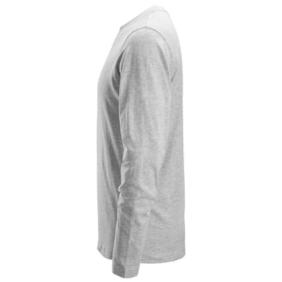 Snickers 2496 Long Sleeve T Shirt Grey Melange left #colour_grey-melange