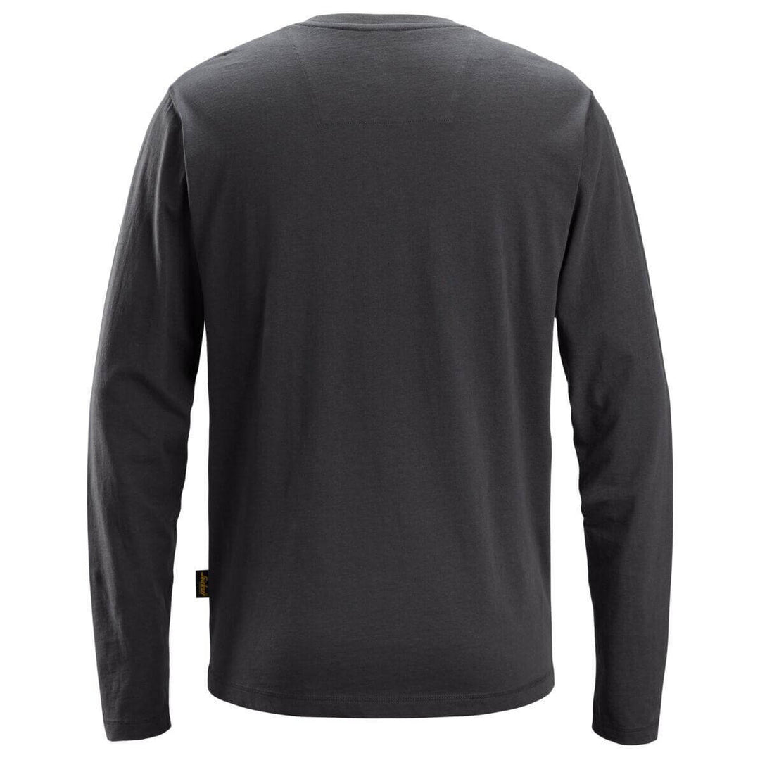 Snickers 2496 Long Sleeve T Shirt Steel Grey back #colour_steel-grey