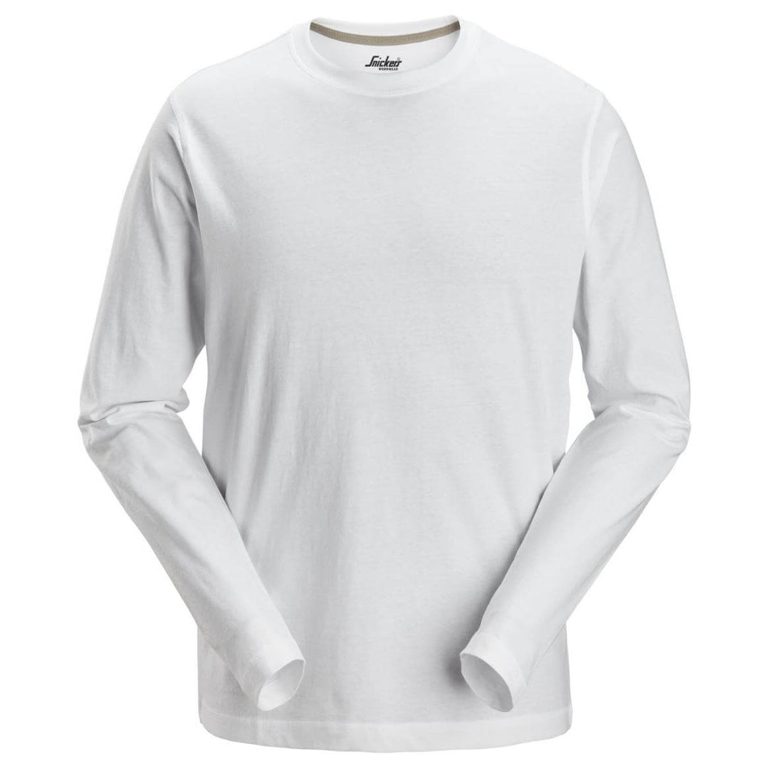 Snickers 2496 Long Sleeve T Shirt White Main #colour_white