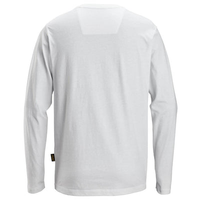 Snickers 2496 Long Sleeve T Shirt White back #colour_white