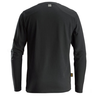 Snickers 2498 AllroundWork 37.5 Long Sleeve T shirt Black back #colour_black