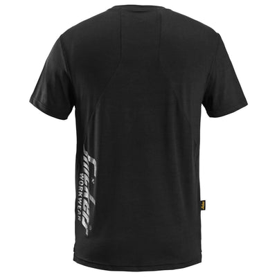Snickers 2511 LiteWork Lightweight T Shirt Black back #colour_black