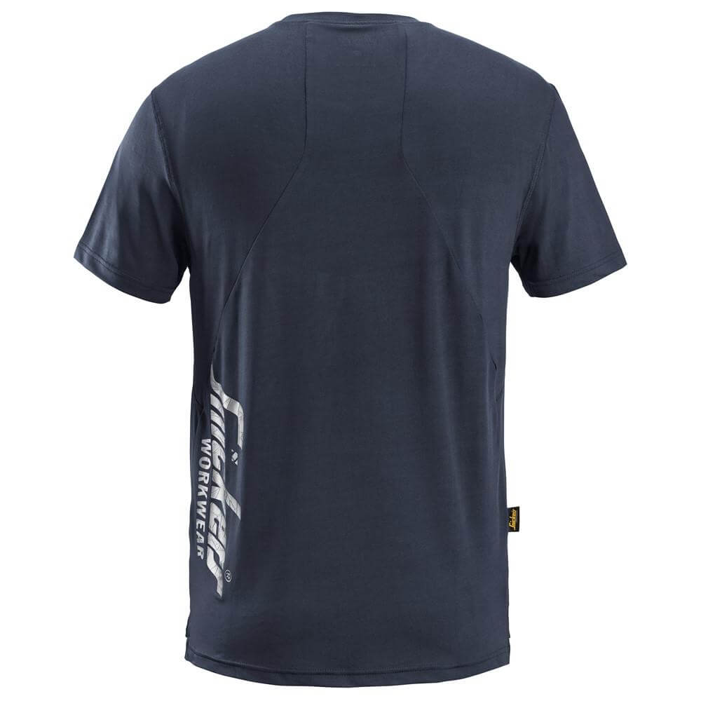 Snickers 2511 LiteWork Lightweight T Shirt Navy back #colour_navy