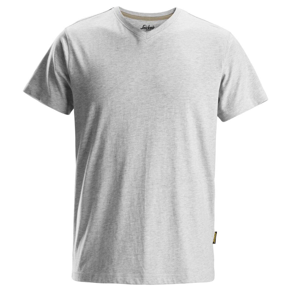 Snickers 2512 V Neck T Shirt Grey Melange Main #colour_grey-melange