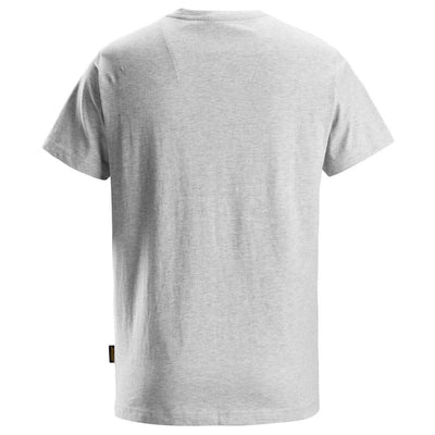 Snickers 2512 V Neck T Shirt Grey Melange back #colour_grey-melange