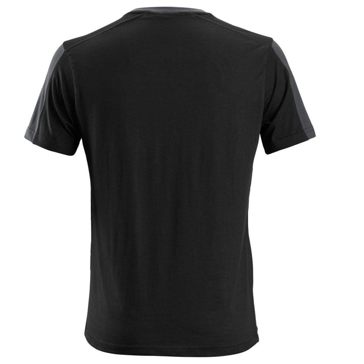 Snickers 2518 AllroundWork T Shirt Black Steel Grey back #colour_black-steel-grey