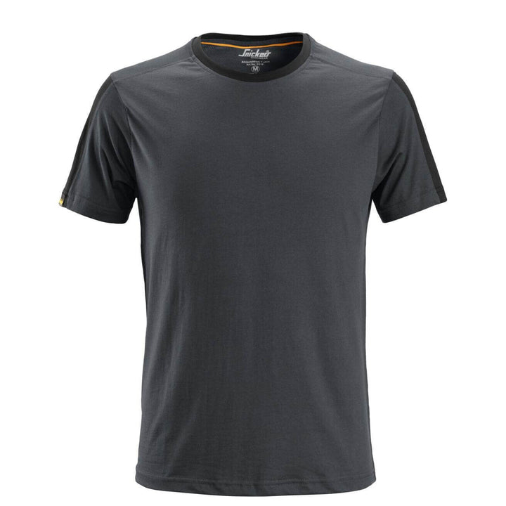 Snickers 2518 AllroundWork T Shirt Steel Grey Black Main #colour_steel-grey-black