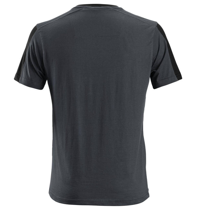 Snickers 2518 AllroundWork T Shirt Steel Grey Black back #colour_steel-grey-black