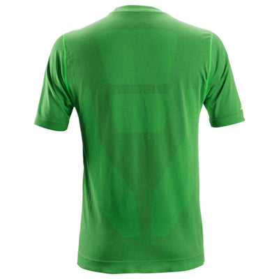 Snickers 2519 FlexiWork 37.5 Tech Short Sleeve T Shirt Apple Green back #colour_apple-green