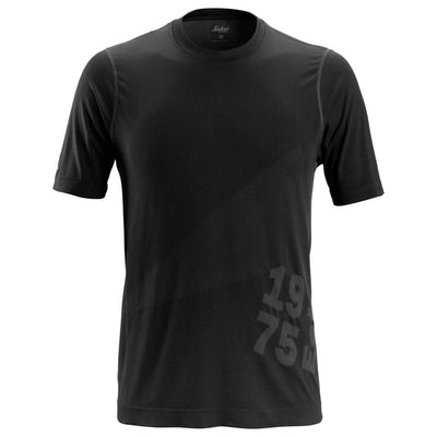 Snickers 2519 FlexiWork 37.5 Tech Short Sleeve T Shirt Black Main #colour_black