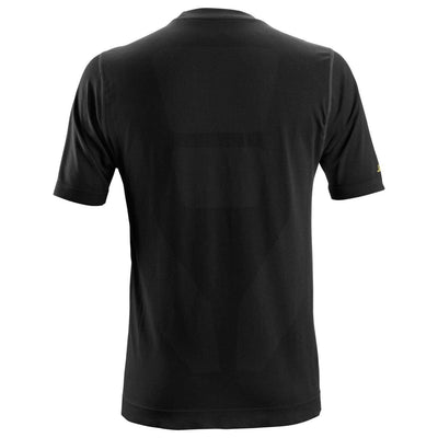 Snickers 2519 FlexiWork 37.5 Tech Short Sleeve T Shirt Black back #colour_black