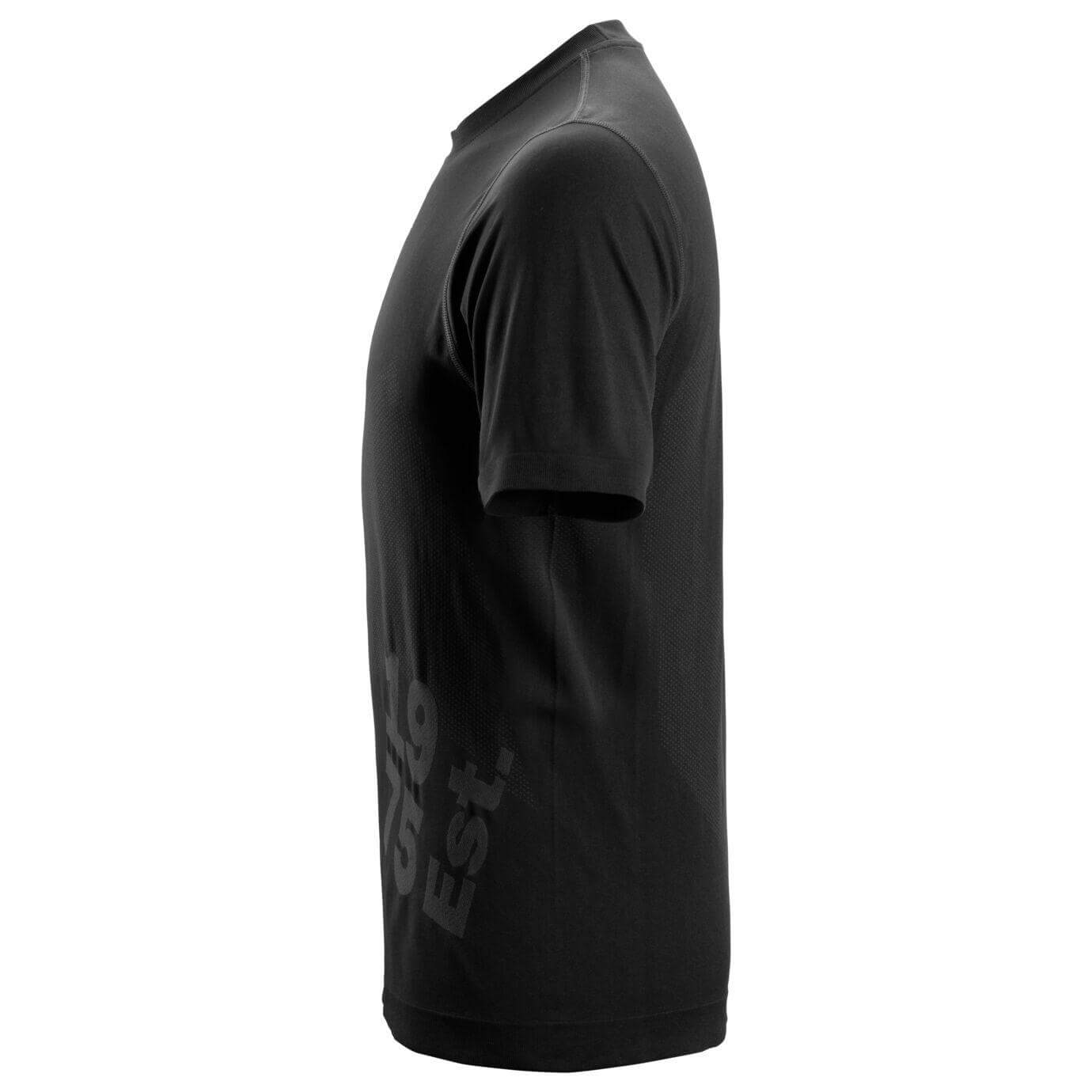 Snickers 2519 FlexiWork 37.5 Tech Short Sleeve T Shirt Black left #colour_black