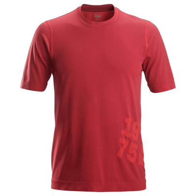 Snickers 2519 FlexiWork 37.5 Tech Short Sleeve T Shirt Chili Red Main #colour_chili-red