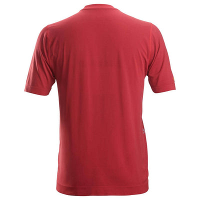 Snickers 2519 FlexiWork 37.5 Tech Short Sleeve T Shirt Chili Red back #colour_chili-red