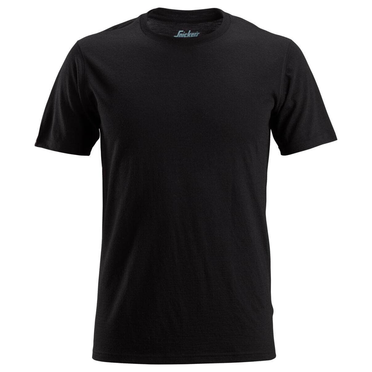 Snickers 2527 AllroundWork Wool T Shirt Black Main #colour_black