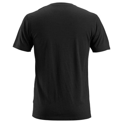Snickers 2527 AllroundWork Wool T Shirt Black back #colour_black