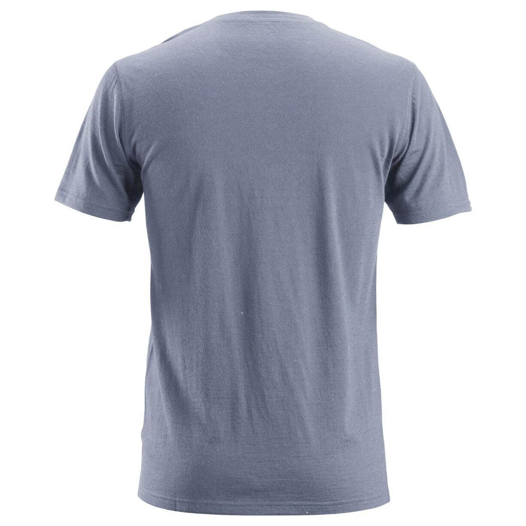 Snickers 2527 AllroundWork Wool T Shirt Dark Blue Melange back #colour_dark-blue-melange