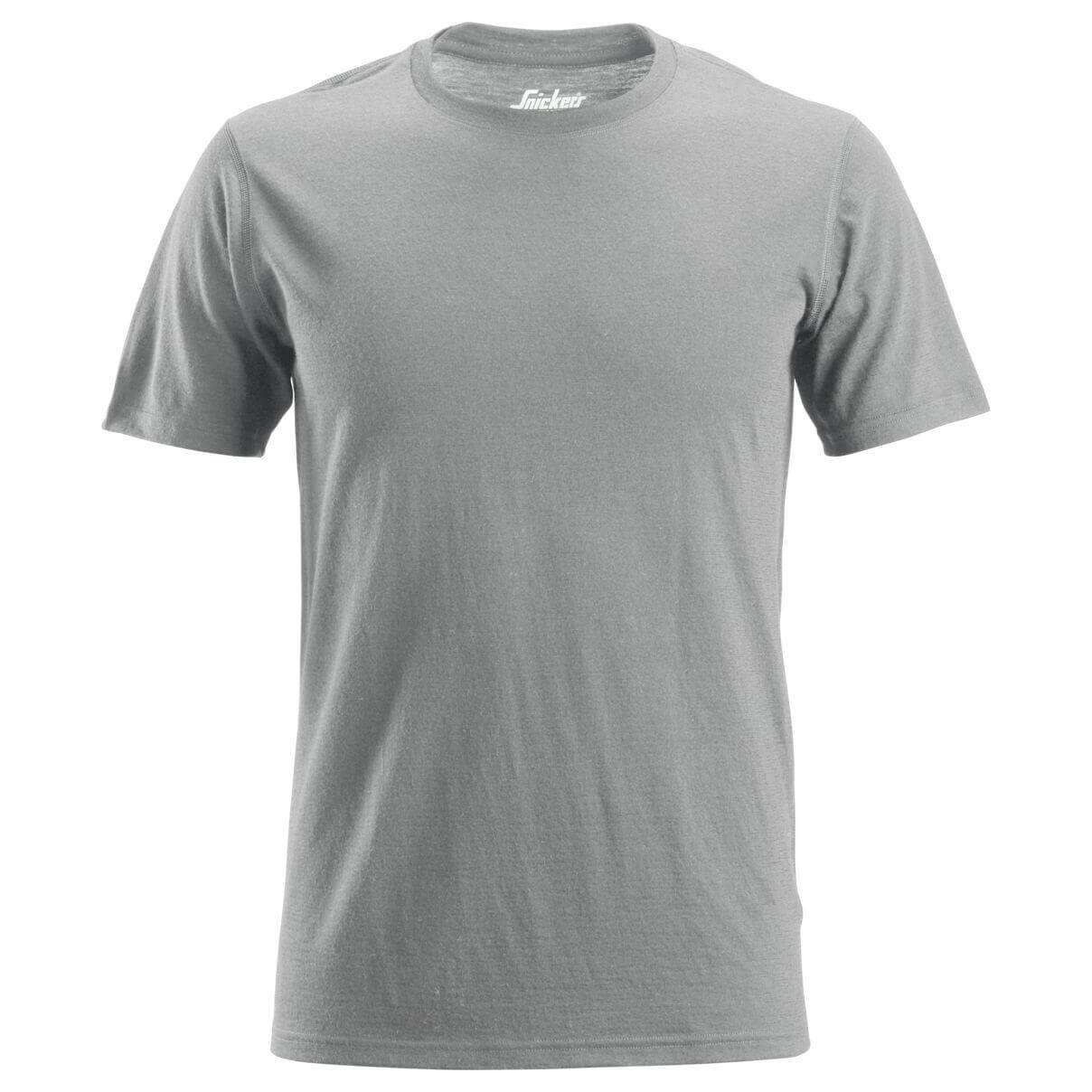 Snickers 2527 AllroundWork Wool T Shirt Grey Melange Main #colour_grey-melange