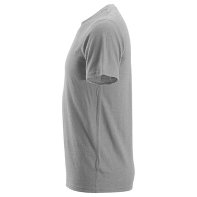 Snickers 2527 AllroundWork Wool T Shirt Grey Melange left #colour_grey-melange